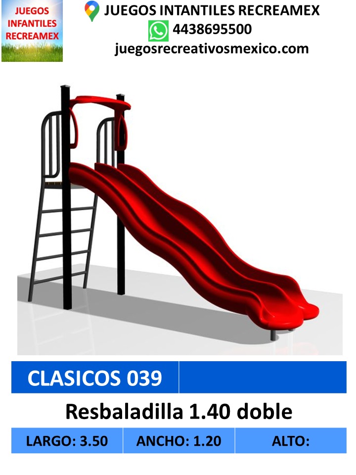 resbaladilla doble de 1.40 de alto